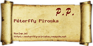 Péterffy Piroska névjegykártya